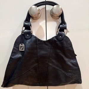 Authentic Y2K Fendi black lambskin Diablo bag